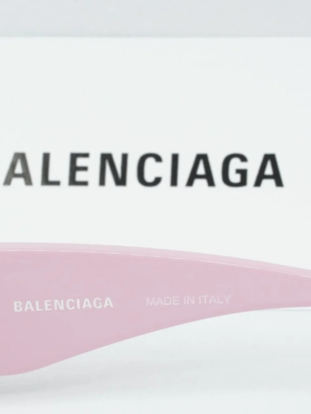 Balenciaga BB0096S 012 Rectangle Sunglasses - Pink / Grey